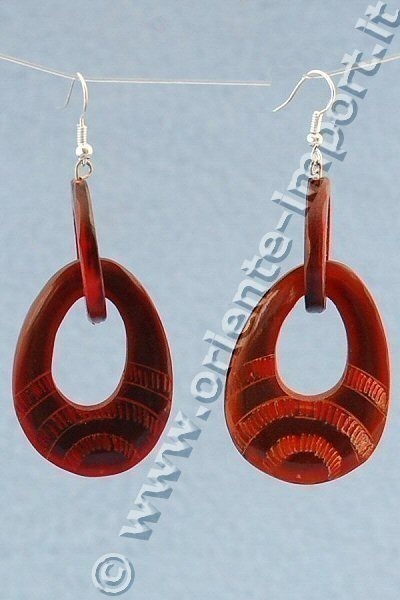 ORECCHINI IN CORNO 2 ANELLI.ALTEZZA 6CM . b ORECCHINI IN CORNO 2 ANELLI.ALTEZZA 6CM . b