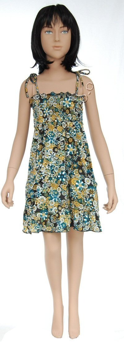 VESTITO DA BAMBINA IN COTONE CON VISCOSA, FASCIA E VESTITO DA BAMBINA IN COTONE CON VISCOSA, FASCIA E