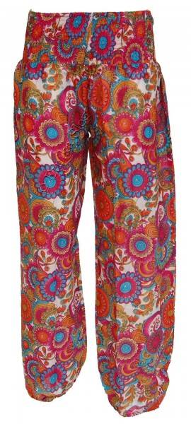 PANTALONE TURCO IN COTONE STAMPATO, FASCIA ALTA EL