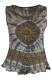 TOP IN COTONE STROPICCIATO, TIE DYE, STAMPE ORO.