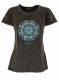 T-SHIRT DONNA IN COTONE STONEWASHED CON STAMPAbr