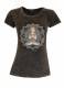 T-SHIRT DONNA IN COTONE STONEWASHED CON STAMPAbr