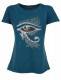 T-SHIRT DONNA IN COTONE STONEWASHED CON STAMPAbr