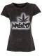 T-SHIRT DONNA IN COTONE STONEWASHED CON STAMPAbr
