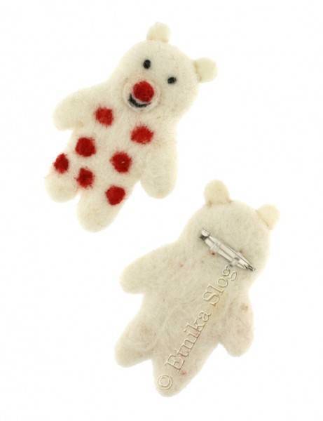 PINS SPILLA IN LANA COTTA,ORSO POLARE, CIRCA CM&nbsp;7 - com Etnika Slog d.o.o.