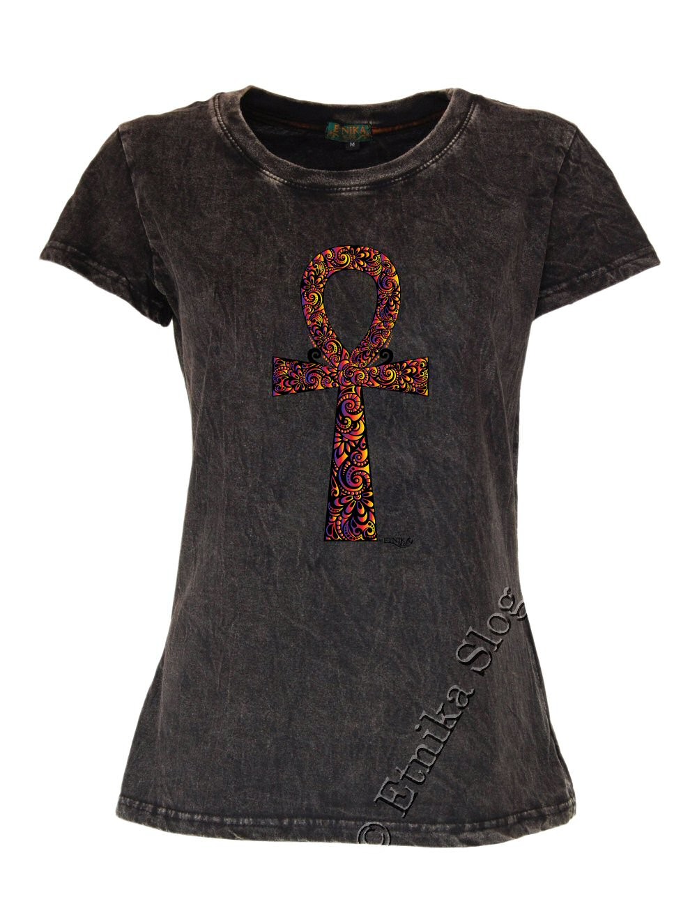 T-SHIRT DONNA IN COTONE STONEWASHED CON STAMPAbr T-SHIRT DONNA IN COTONE STONEWASHED CON STAMPAbr