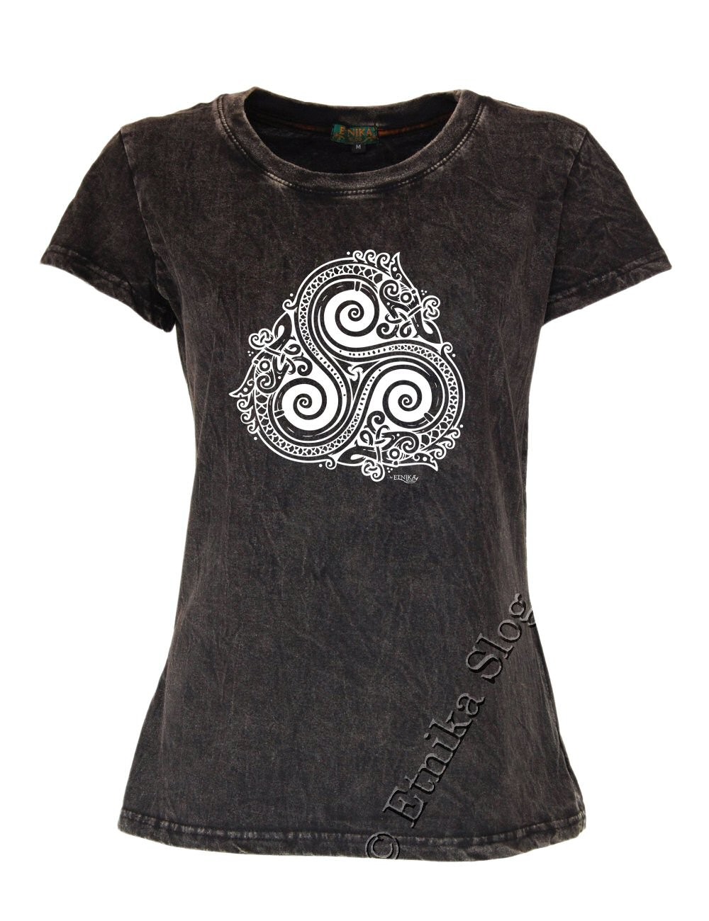 T-SHIRT DONNA IN COTONE STONEWASHED CON STAMPAbr T-SHIRT DONNA IN COTONE STONEWASHED CON STAMPAbr