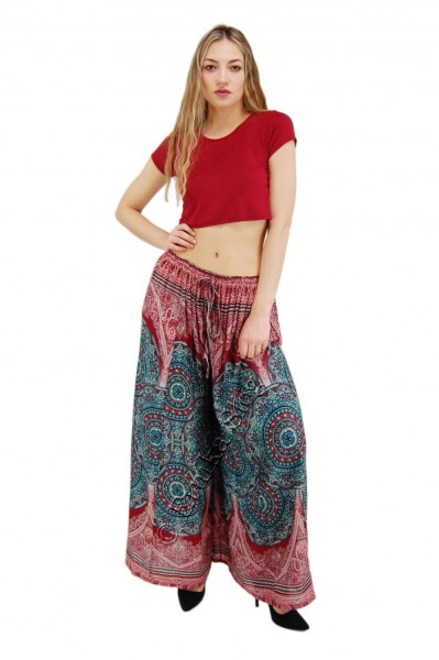 PANTALONI / PANTALONCINI VISCOSA ESTIVI DONNA PANTALONE IN VISCOSA STAMPATO CON COULISSE, LACCI - com Etnika Slog d.o.o.