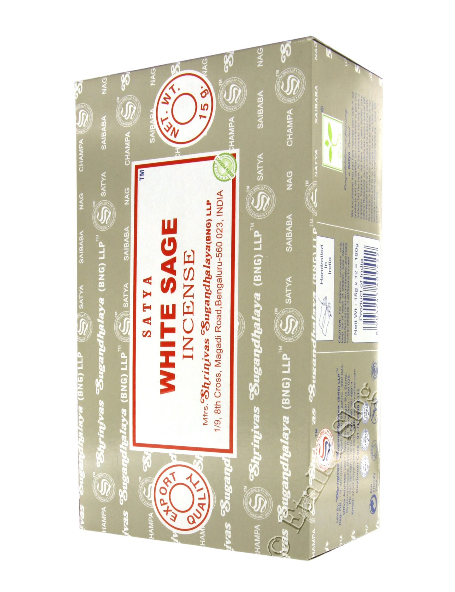 INCENSO SATYA, FRAGRANZA WHITE SAGE - SALVIA BIA INCENSO SATYA, FRAGRANZA WHITE SAGE - SALVIA BIA