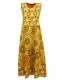 VESTITO LUNGO IN COTONE CON STAMPE E RICAMI, COLLO