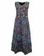 VESTITO LUNGO IN COTONE CON STAMPE E RICAMI, COLLO