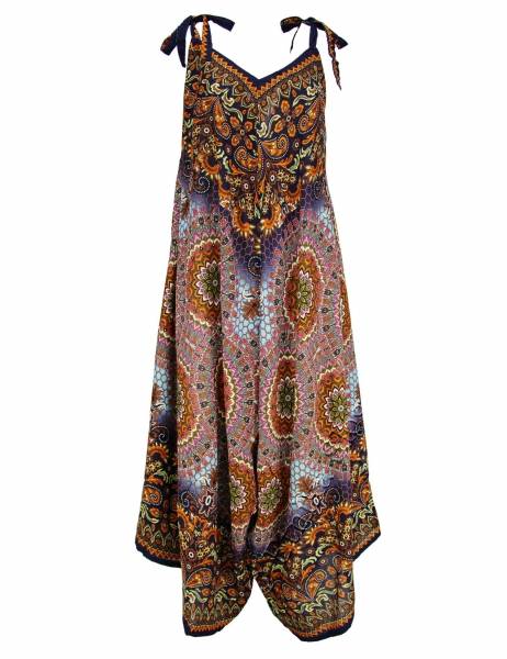 TUTA JUMPSUIT SALOPETTE PANTAVESTITO IN VISCOSA, S