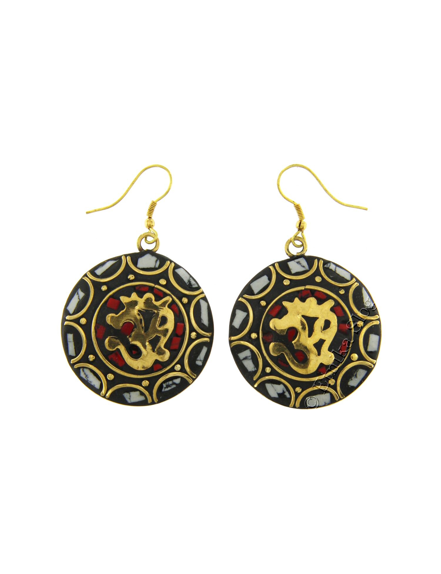 ORECCHINI METALLO COLOR ORO CON MOSAICO, LUNGHEZZA ORECCHINI METALLO COLOR ORO CON MOSAICO, LUNGHEZZA