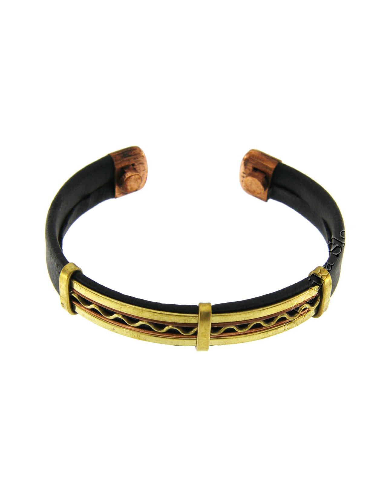 BRACCIALE APERTO IN RAME E OTTONE , RIVESTITO IN P BRACCIALE APERTO IN RAME E OTTONE , RIVESTITO IN P