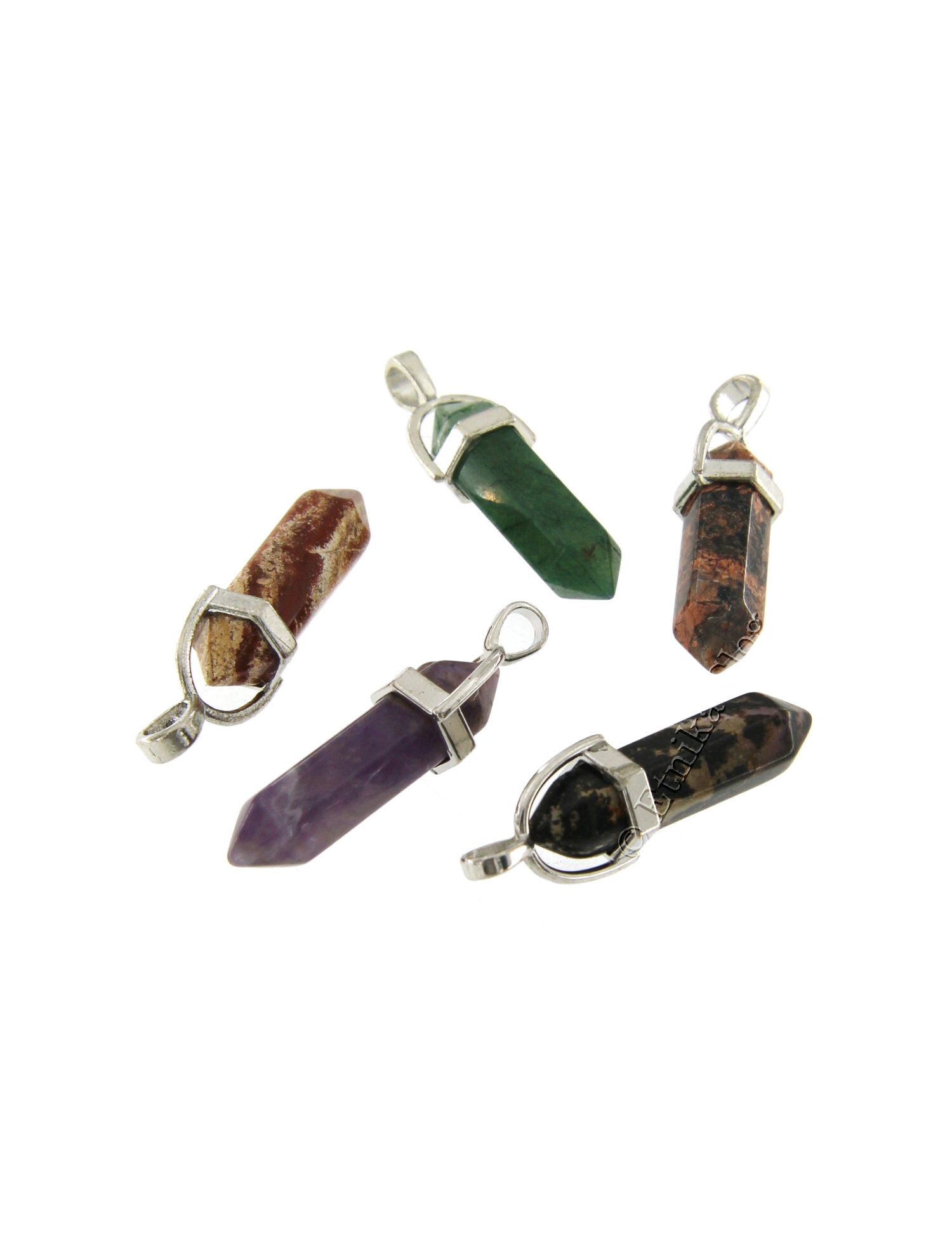 PENDOLO IN PIETRA DURA CON GANCETTO IN METALLObr PENDOLO IN PIETRA DURA CON GANCETTO IN METALLObr