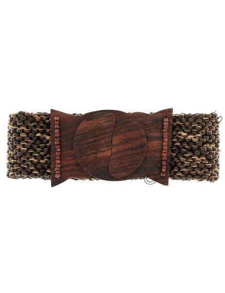 BELTS ELASTIC BELT IN MIXED MATERIALS, WOODEN BEADS, WOO - com Etnika Slog d.o.o.