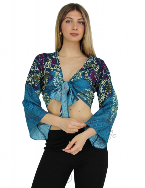 SUMMER BOLERO MADE OF VISCOSE, WITH PRINTS AND WID