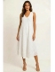 VESTITO MEDIO IN COTONE BIANCO,&nbsp;CON SPALLINA LARGA
