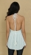 TOP&nbsp;IN COTONE BIANCO, CON SPALLINA A LACCETTO CHE