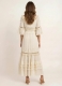 VESTITO LUNGO IN COTONE BEIGE,&nbsp;CON MANICA CO