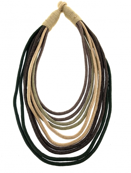 COTTON JEWELRY 10-STRAND NECKLACE, BUTTON CLOSURE. - com Etnika Slog d.o.o.