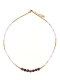 COLLANA IN PIETRE DURE E OTTONE, CHIUSURA A MOSCHE