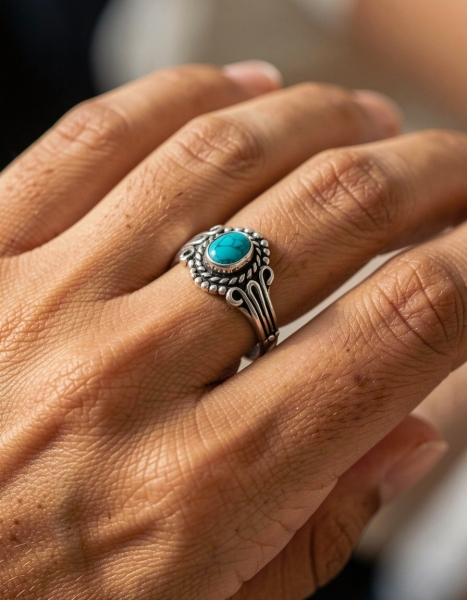 METAL RINGS WHITE METAL RING WITH SEMI-PRECIOUS STONE.ST - Etnika Slog d.o.o.