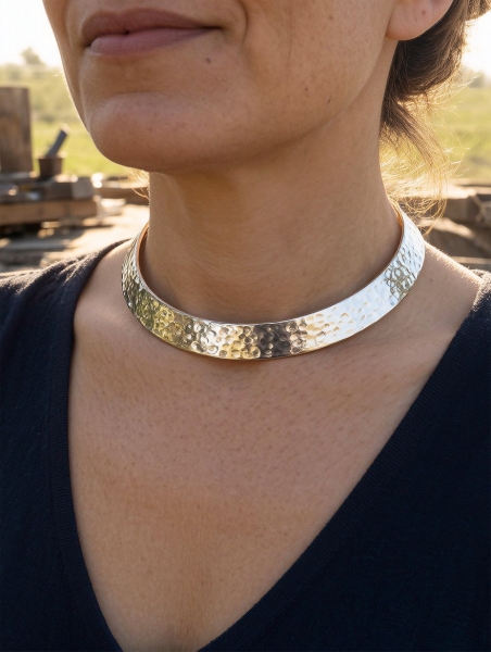 OGRLICE - KOVINA RIGID NECKLACE IN WHITE METAL.DIAMETER NECKL - Etnika Slog d.o.o.