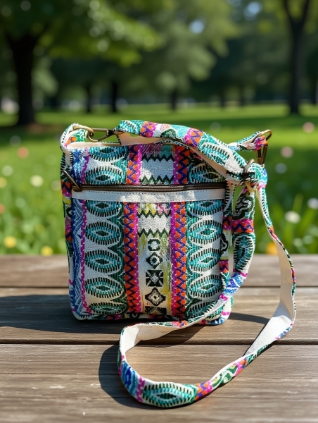 SMALL SHOLDER BAGS SMALL AND BAG MADE OF COTTON FABRIC, TWO POCKETS W - Etnika Slog d.o.o.