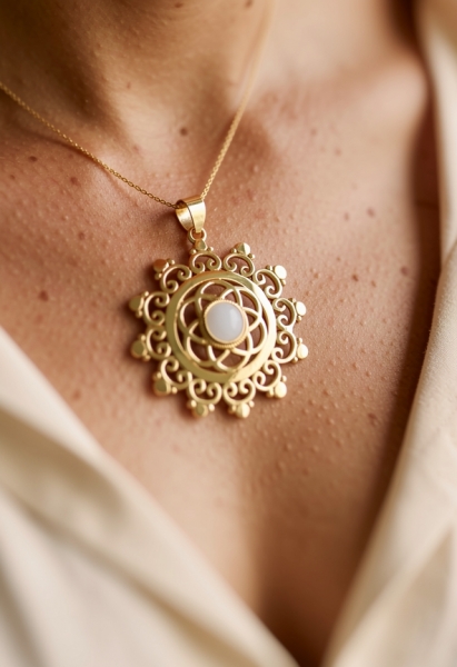 METAL PENDANTS PENDANT IN WHITE METAL.ROSE WINDOW. DIMENSIO - Etnika Slog d.o.o.