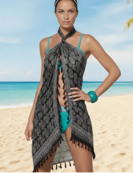 PAREO SARONG IN VISCOSA, CM 120X160.&nbsp;CHIUSURA NODO