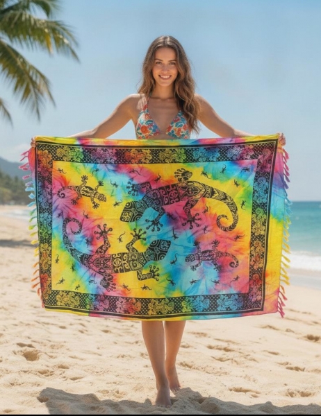PAREO SARONG IN VISCOSA, CM 120X160.&nbsp;CHIUSURA NODO