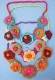 COTTON JEWELRY NECKLACE IN CROCHET COTTON WITH&nbsp;5 FLOWERS. A - com Etnika Slog d.o.o.