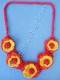 COTTON JEWELRY NECKLACE IN CROCHET COTTON WITH&nbsp;5 FLOWERS. A - com Etnika Slog d.o.o.
