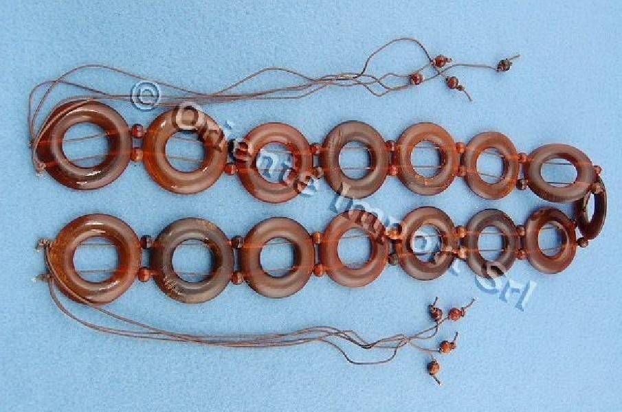 BELTS ,CINTURA CON DISCHI IN IN CORNO Ø 4,,5CM E PERLINE - com Etnika Slog d.o.o.