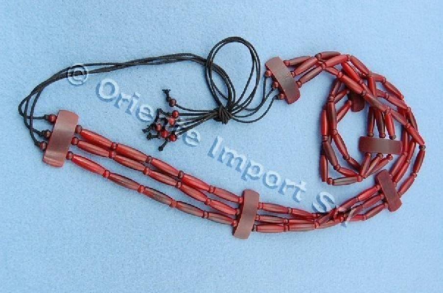 BELTS CINTURA A FASCIA DI PERLINE OVALI E TONDE IN CORNO - com Etnika Slog d.o.o.