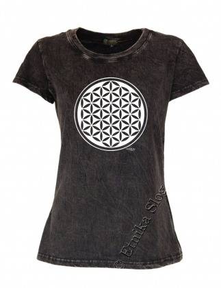 T-SHIRT / MAGLIETTA COTONE DONNA - STONEWASH CON STAMPA